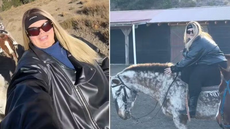 Thais Carla realiza sonho e anda a cavalo após bariátrica