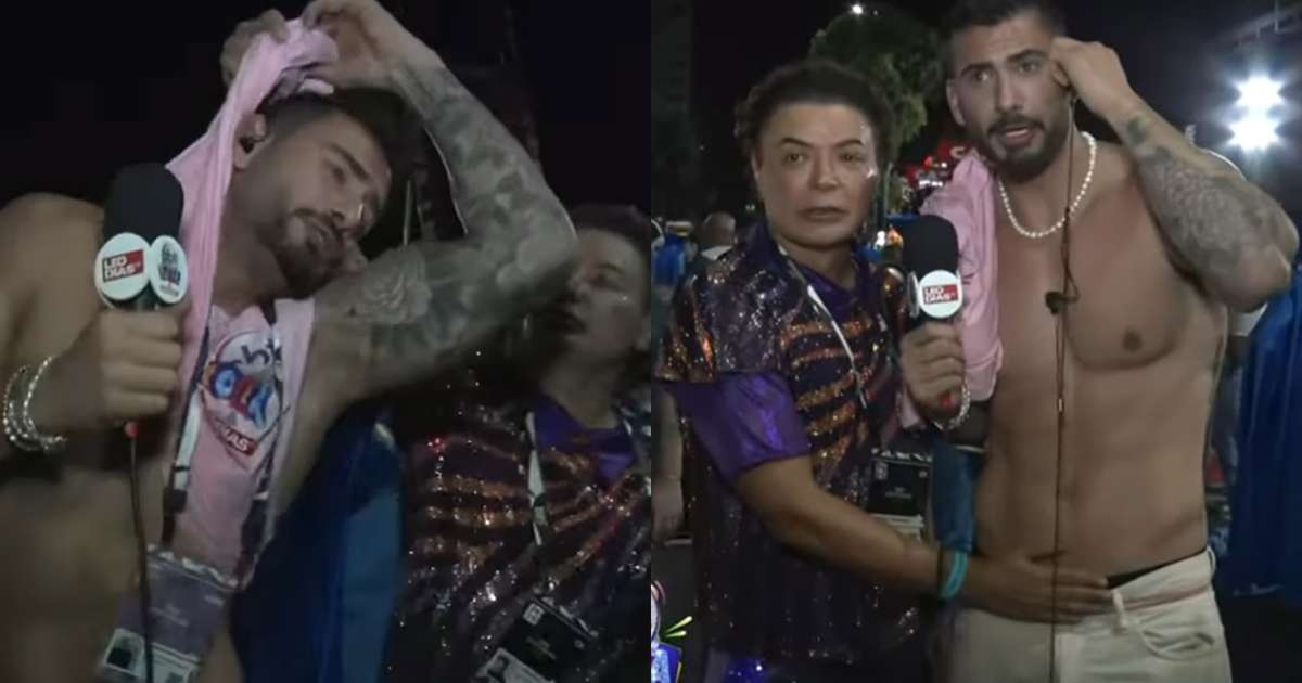 David Brazil surpreende repórter do SBT no Carnaval