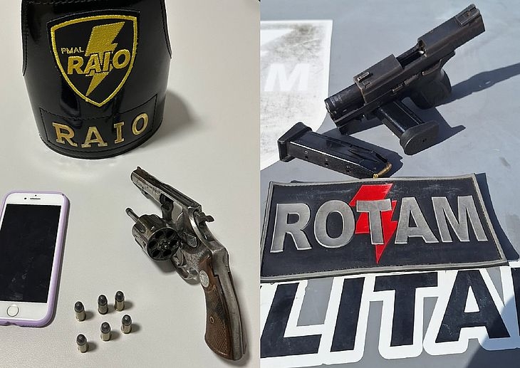 Militares apreendem armas de fogo após abordagens em bairros de Maceió