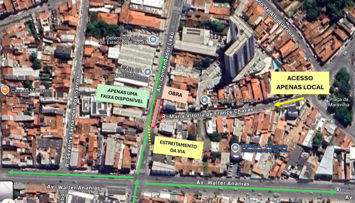 Interdição da Avenida Comendador Leão em Maceió