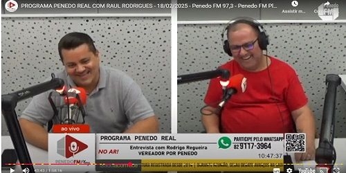 Vereador Rodrigo Regueira fala sobre Penedo e apoio do seu grupo familiar e de aliados à Guilherme Lopes em 2026