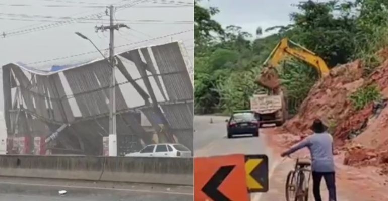 Chuva provoca alagamentos e deslizamento de barreira em Alagoas