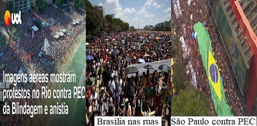 A pressão popular derrubando as PECs dos bandidos e da anistia