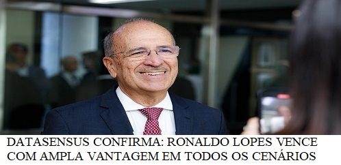 DATASENSUS confirma: Ronaldo Lopes vence com ampla vantegem em todos os cenários