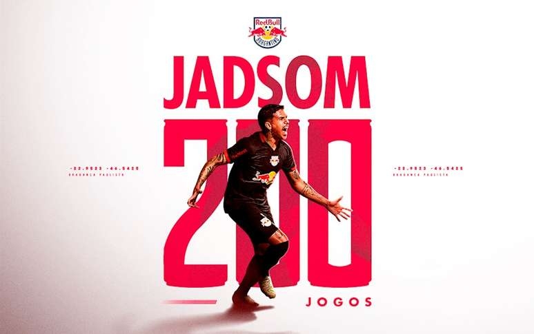 Jadsom completa 200 jogos pelo Red Bull Bragantino