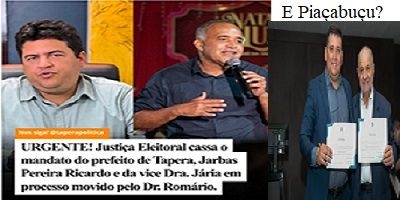 Justiça cassa mandatos de prefeito e vice de São José da Tapera. Piaçabuçu, nada!