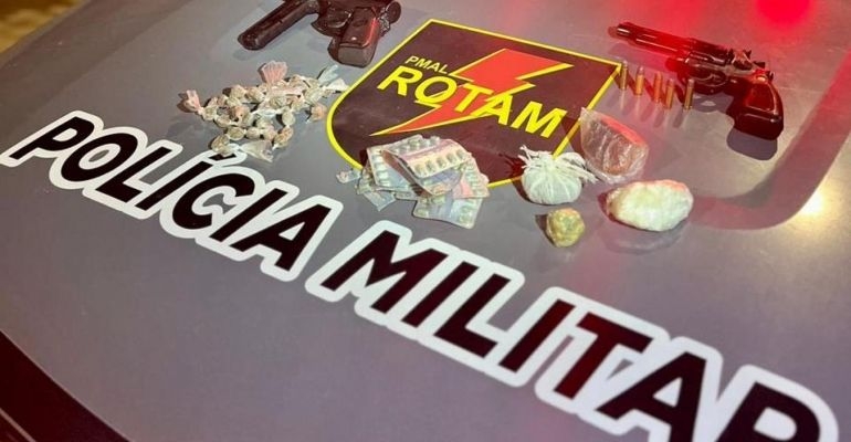 Seis armas de fogo e drogas são apreendidas pela PM em Maceió e Arapiraca