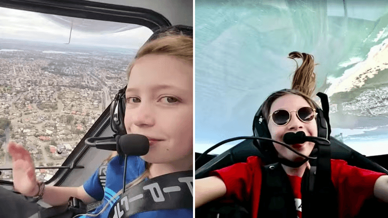 Menina se torna piloto de avião aos 10 anos e conduz aeronave elétrica na Austrália