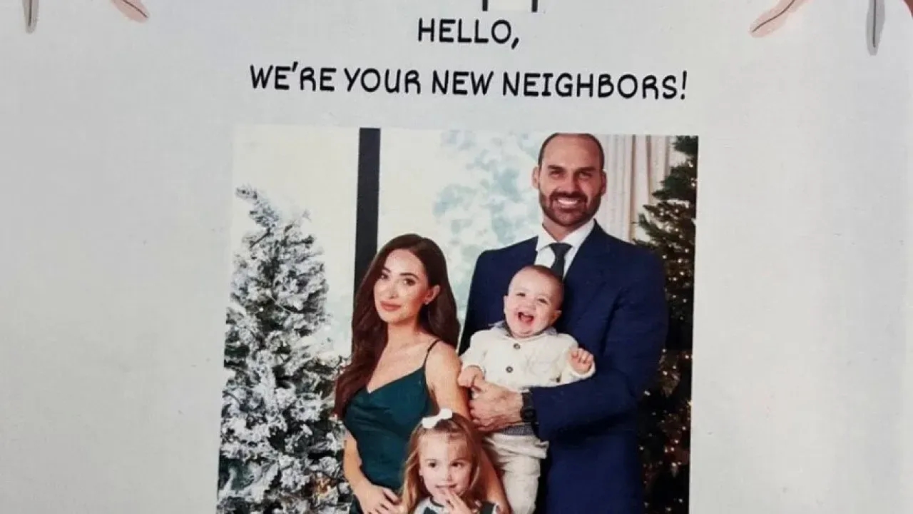 Heloísa Bolsonaro dá boas-vindas aos novos vizinhos nos EUA