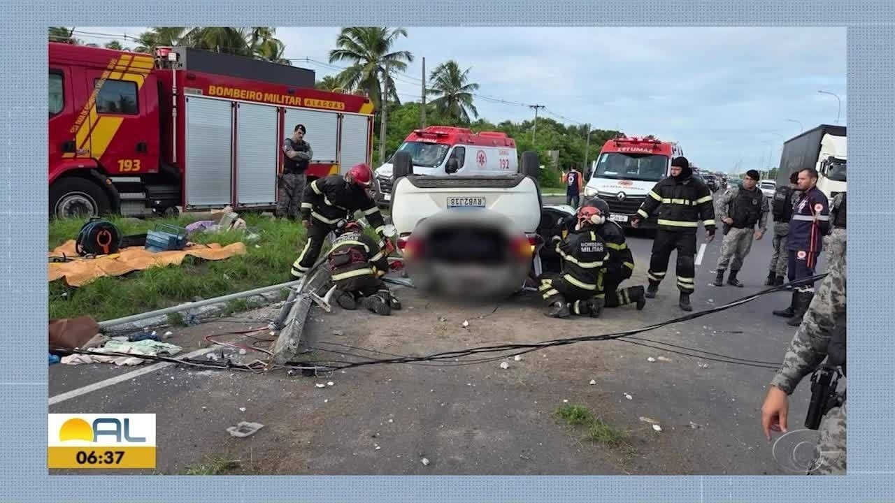 Acidente na AL-101 Sul resulta em duas mortes