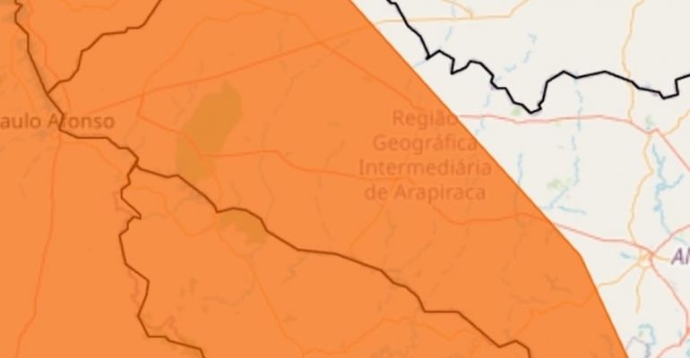 Municípios de Alagoas estão sob novo alerta de chuvas intensas e ventos fortes