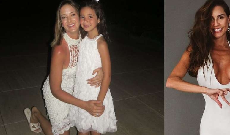 Mini-fashionistas no Réveillon! Filha de Ticiane Pinheiro, Manuella, e Maria Flor, filha de Deborah Secco, usam o mesmo vestido