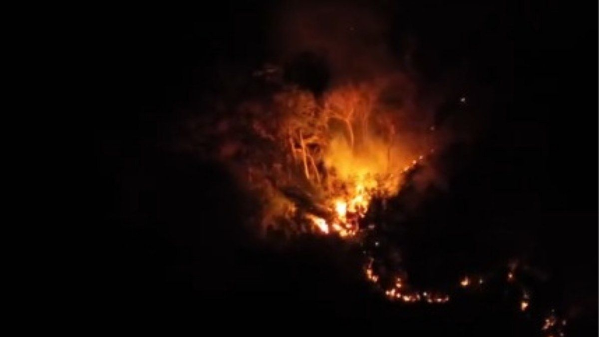 Incêndio em Caraguatatuba mobiliza helicóptero para combate