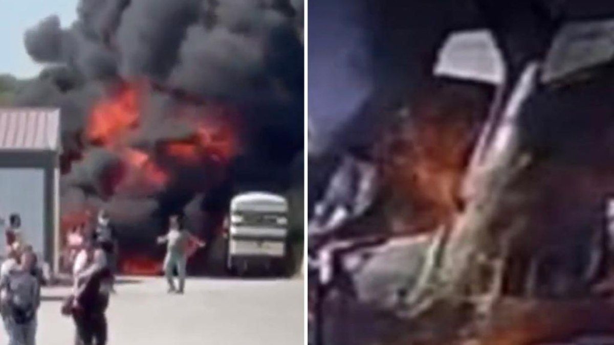 Avião colide com caminhão e provoca explosão no Texas