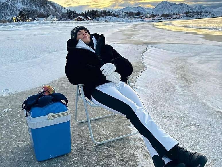 Praia congelada e aurora boreal: Ana Furtado abre álbum de viagem à Noruega; veja fotos
