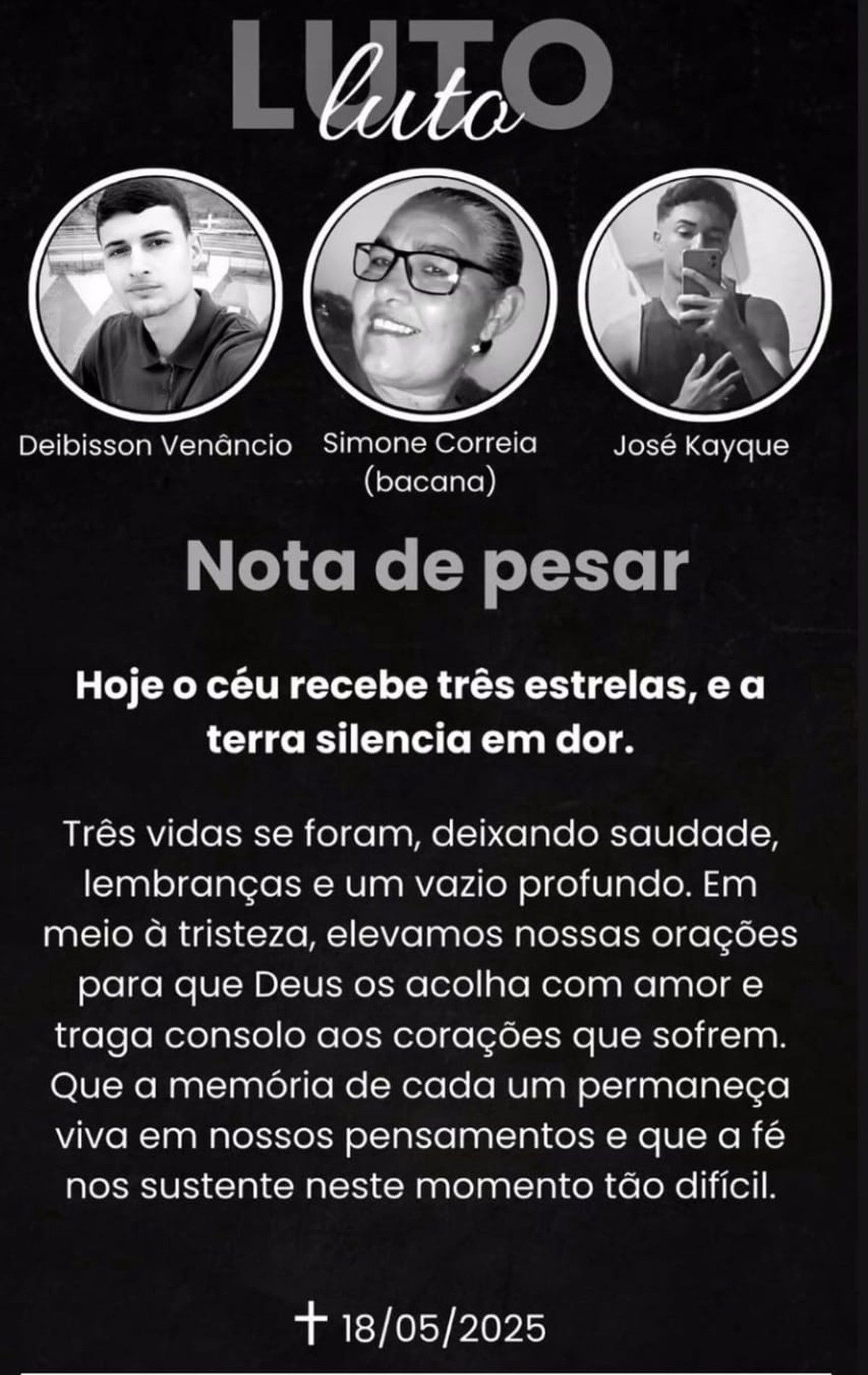 Colisão deixa 3 mortos e 2 feridos em São José da Tapera