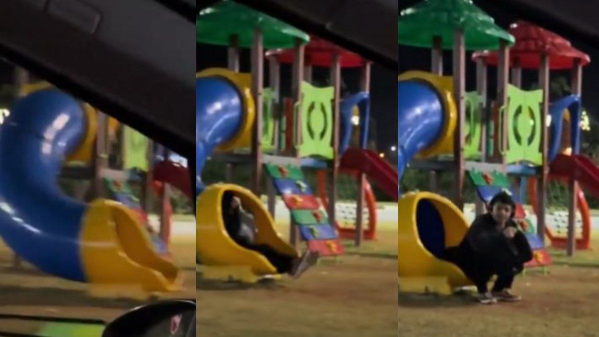 Jovem se esconde em tobogã para escapar de assalto