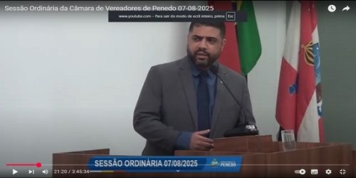 Vereador Denys Reis em tribuna destaca o Agosto Lilás e votação eletrônica da CVP