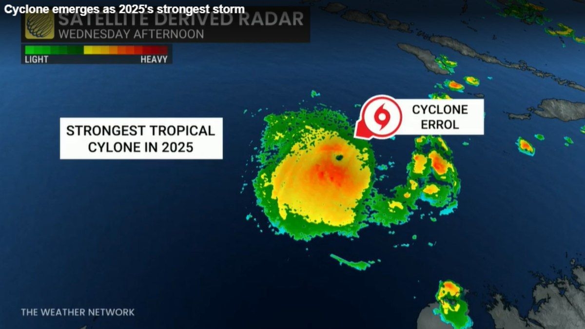 Ciclone Errol se intensifica e atinge categoria 5