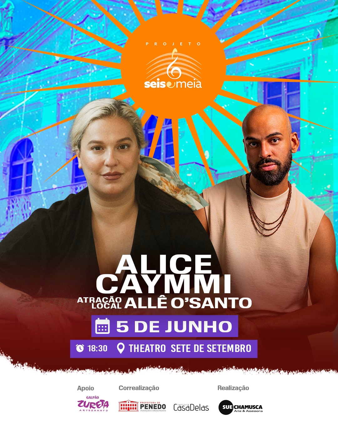 Alice Caymmi e Allê o’Santo se apresentam em Penedo