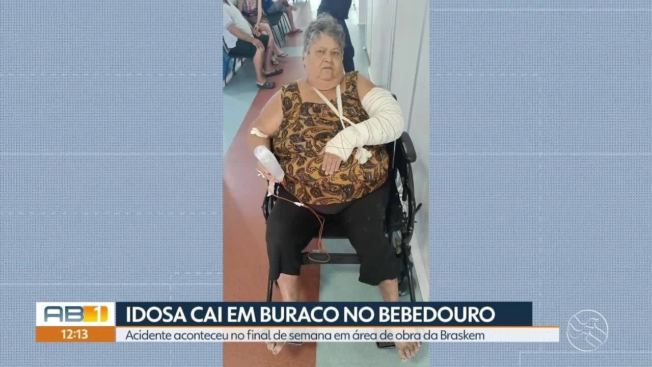 Idosa fratura pulso ao cair em buraco de obra em Maceió