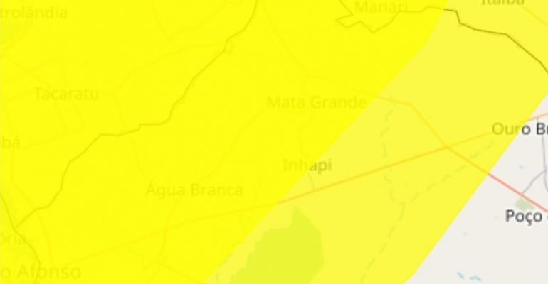 Inmet emite alerta de baixa umidade do ar para seis municípios alagoanos