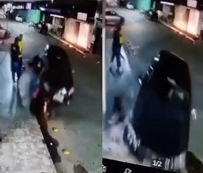 Vídeo: motorista embriagado perde controle da direção, atropela dois em moto e é preso no Pilar