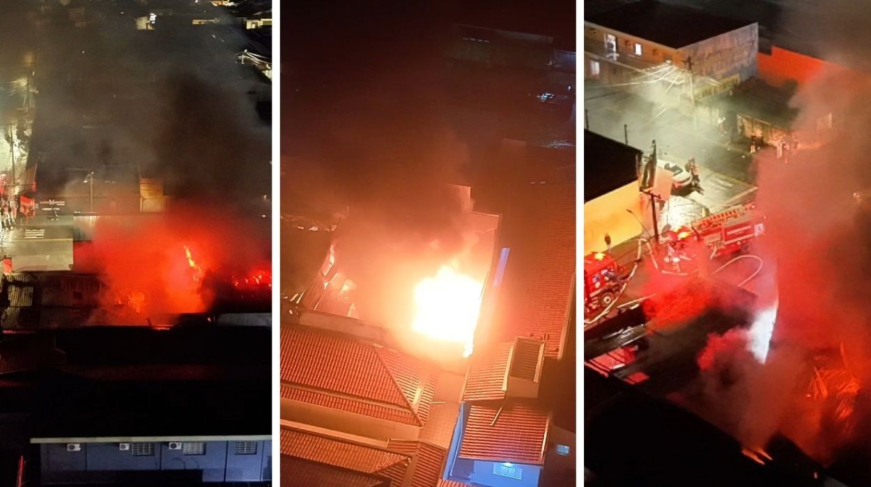 Incêndio destrói barracão de festas em São Carlos SP