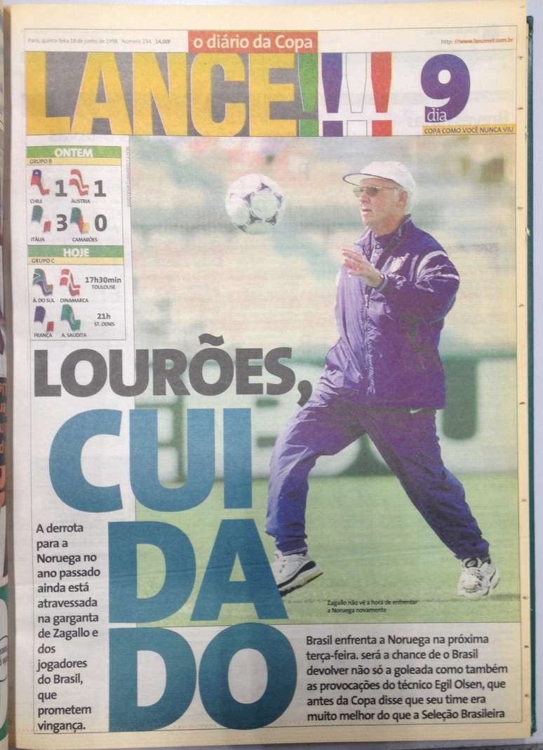 Lenda do futebol brasileiro, Zagallo também fez história nas capas do Lance!