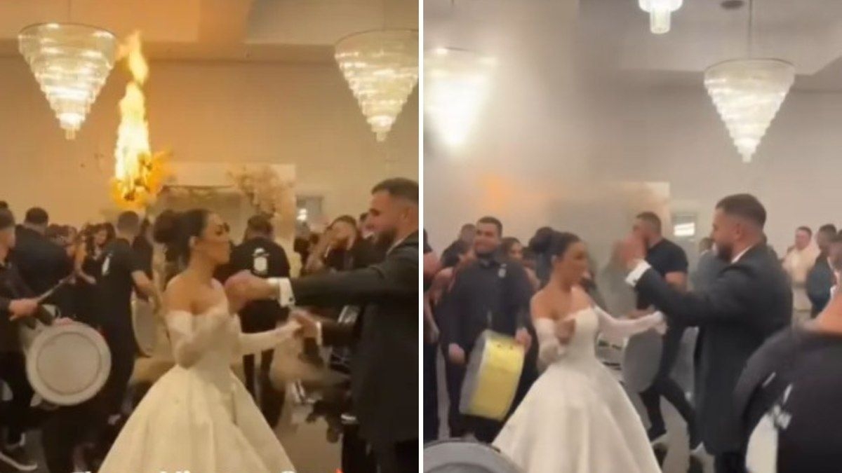 Casamento australiano termina em incêndio inesperado