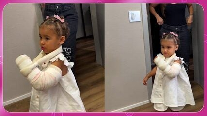 Neymar Compartilha Foto da Filha Mavie com Braço Engessado