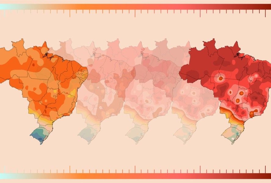 'Primaverão': animação mostra aumento da temperatura em todo o Brasil em meio à onda de calor
