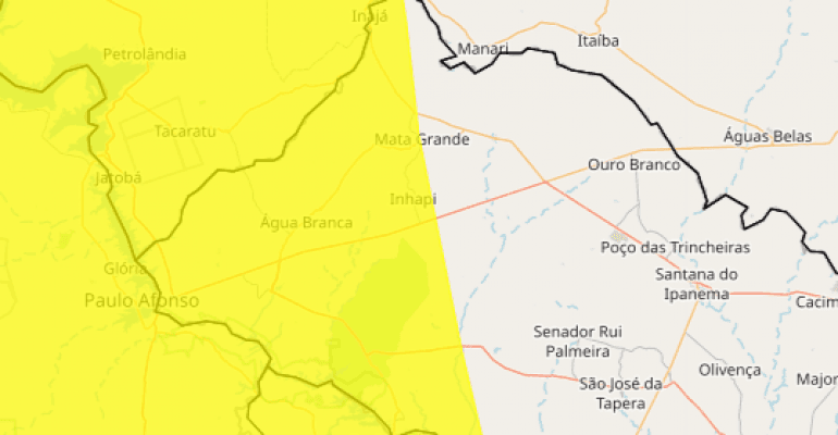 Chuvas intensas: alerta é estendido até sábado para cidades de Alagoas
