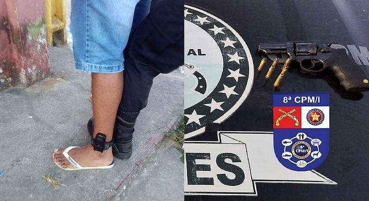 Homem com tornozeleira eletrônica é preso com revólver e munições em São Luís do Quitunde