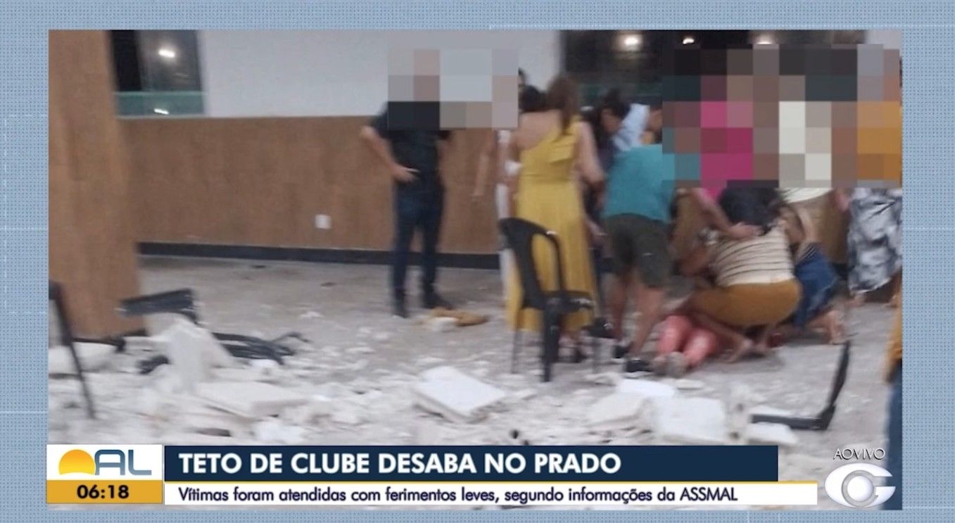 Desabamento de teto em casamento deixa feridos em Maceió