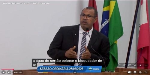 Vereador Derivan Thomaz fala da tribuna da CVP sobre bloqueador de ar e visita da comitiva de Guilherme Lopes aos povoados