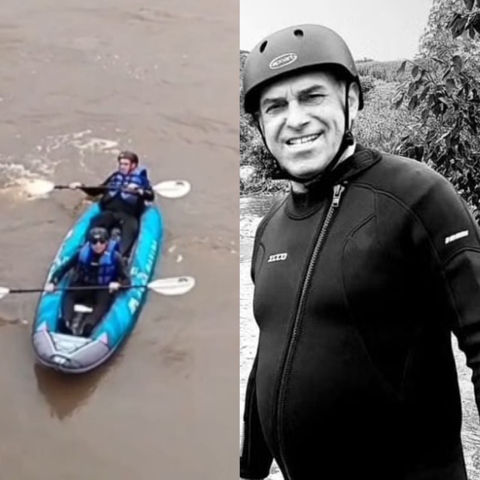 Ex-prefeito Marcelo Lima em caiaque antes de tragédia no rio