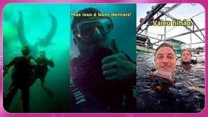 Luciano Huck e Benício Vivem Aventura com Tubarões