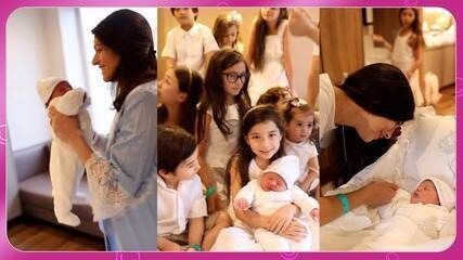 Família Arasaki Apresenta Nova Bebê aos 12 Irmãos