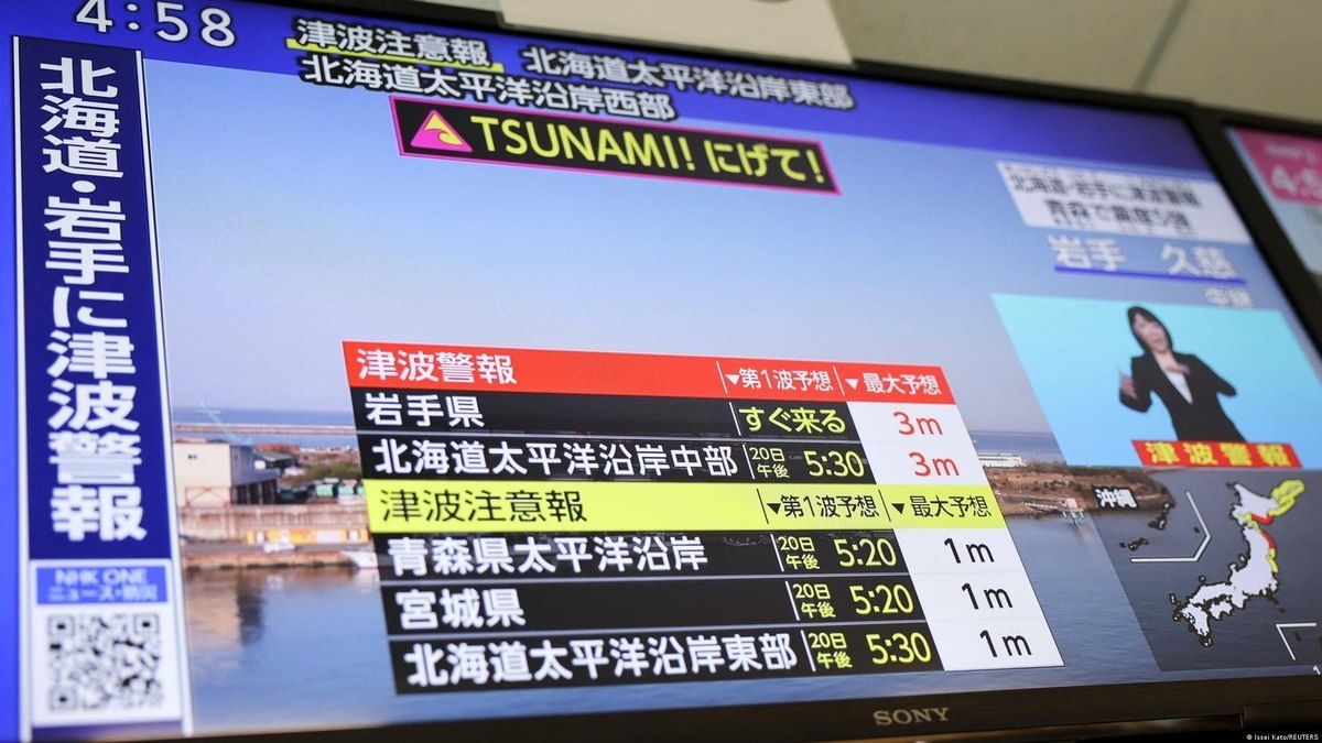 Tsunami de 80 centímetros atinge Japão após forte terremoto