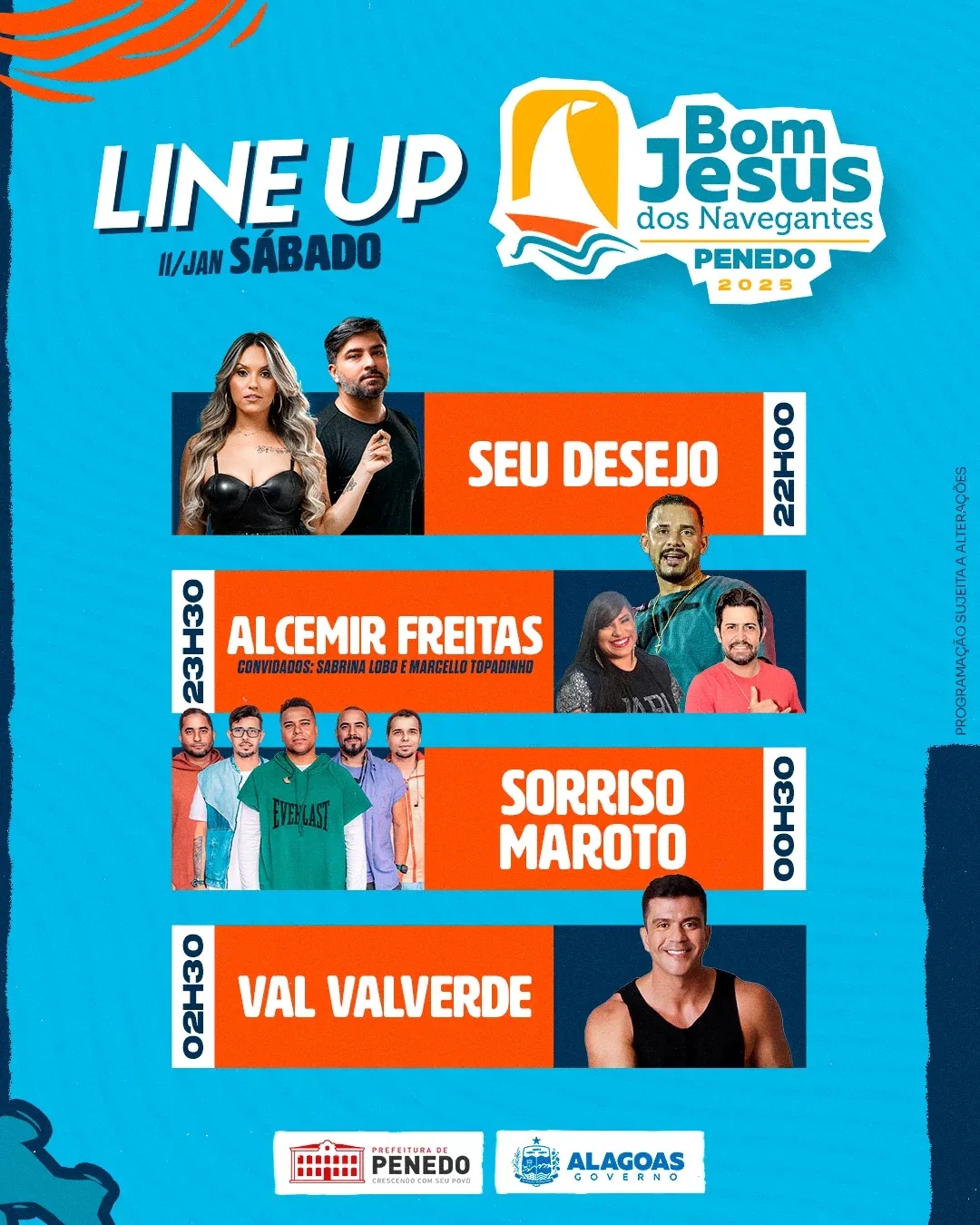 Veja os horários das apresentações da Festa do Bom Jesus de Penedo 2025