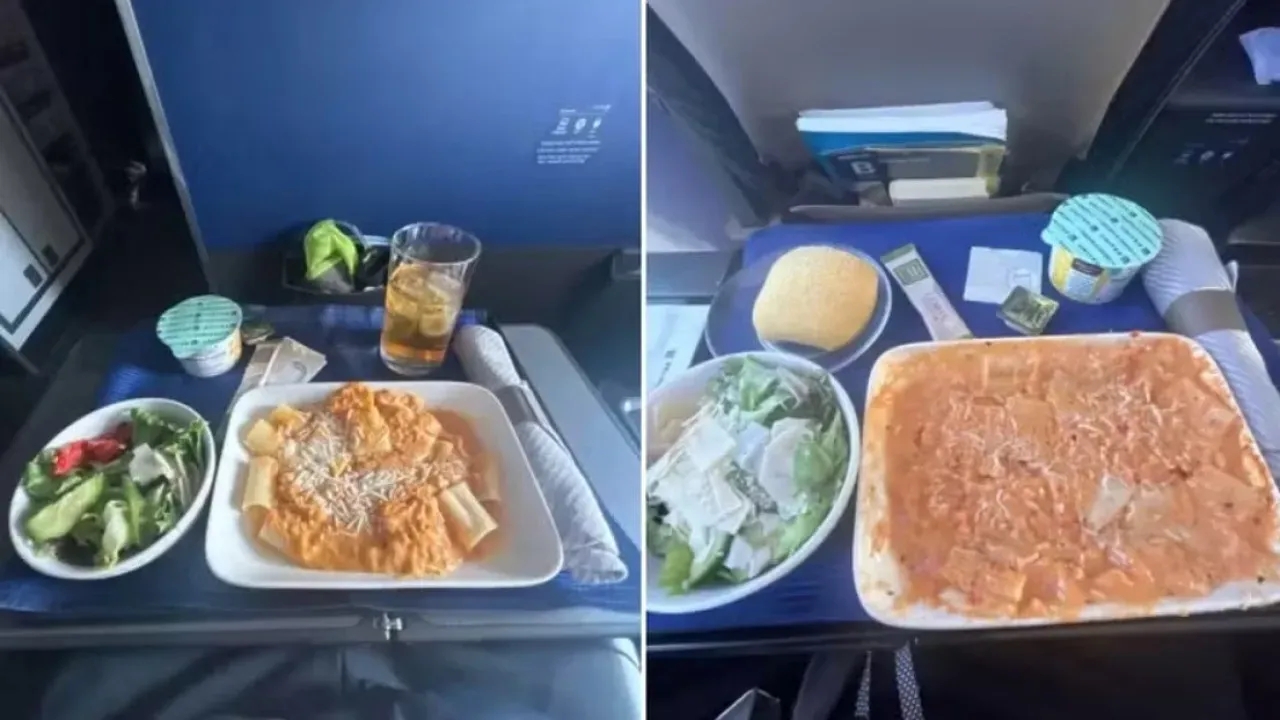 Passageira revela diferença na comida de voo