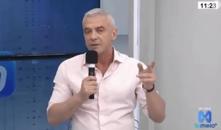 Alexandre Correa arma barraco na TV após ser perguntado sobre agressão: 'Subi o tom pra menina ficar no lugar dela'