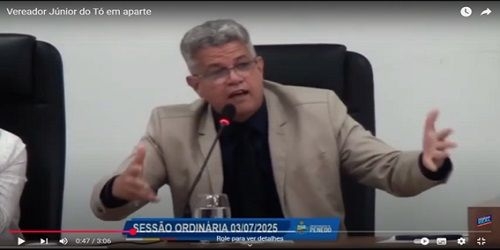 Em três apartes importantes, vereador Júnior do Tó, responsabiliza culpado pela Águas do Sertão em Alagoas