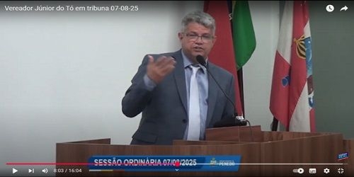 Vereador Júnior do Tó, fala sobre tomadas de providências contra a Águas do Sertão