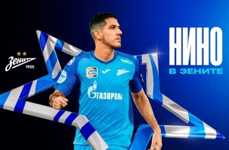 Nino desembarca para se apresentar ao Zenit, da Rússia