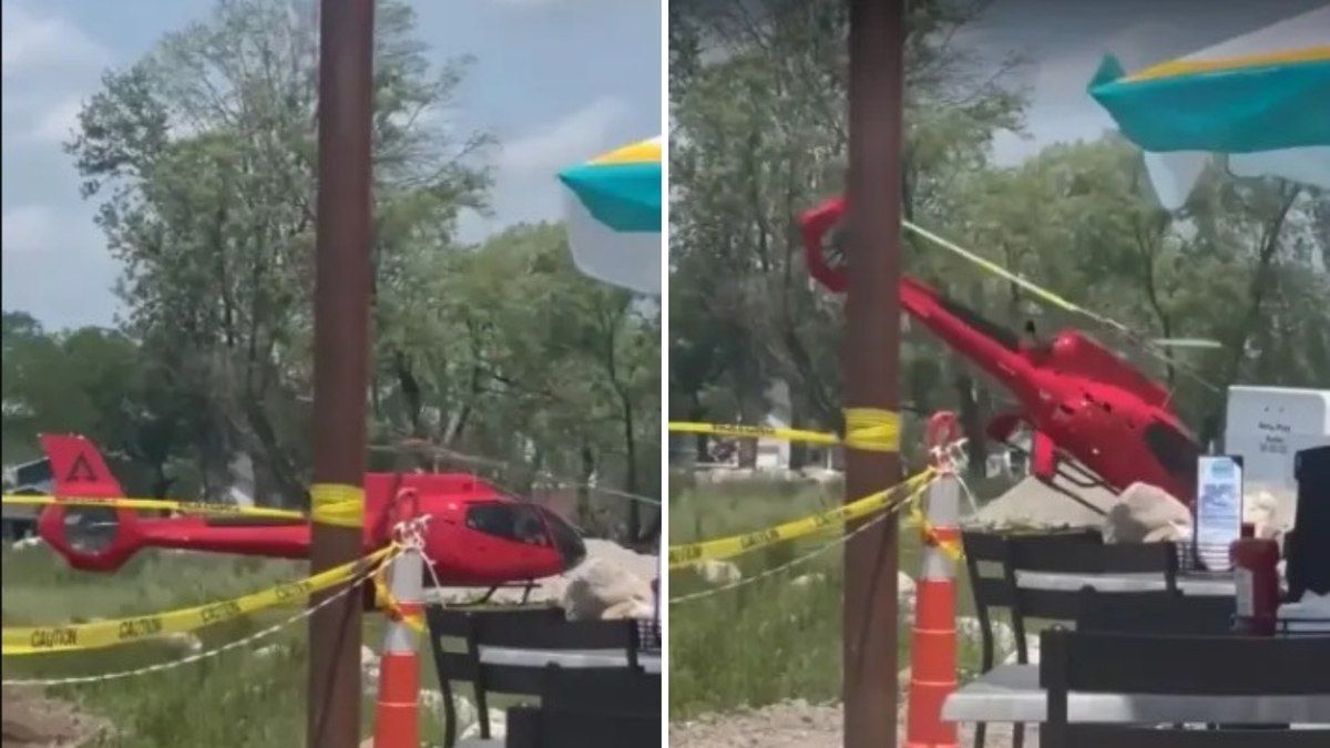 Helicóptero cai próximo a restaurante em Michigan