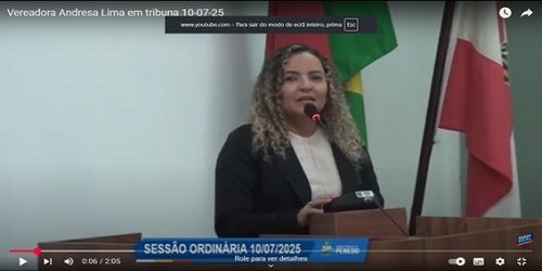 Vereadora Andresa Lima destaca Secretaria da Mulher da tribuna da CVP
