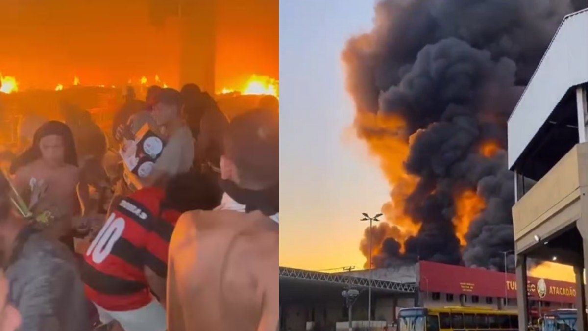 Incêndio no supermercado gera saques em Duque de Caxias