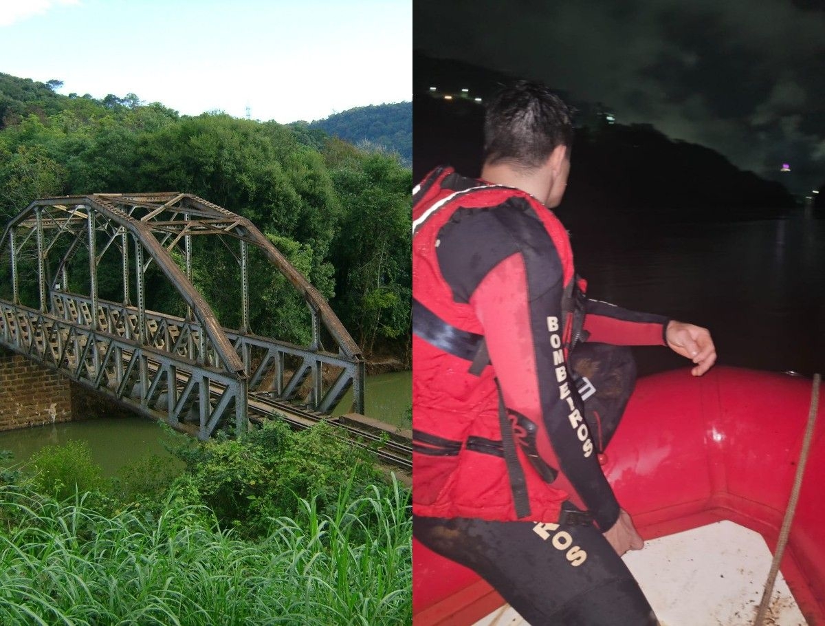 Mulher desaparece após cair de ponte em Santa Catarina